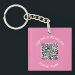 Custom QR Code and Text Keychain Your Colours<br><div class="desc">Choose Colours and Font - Keychain Your Special QR Code Info and Custom Text Personalized Modern Keychains Gift - Add Your QR Code - Image or Logo - photo / Text - Name or other info / message - Resize and Move or Remove / Add Elements - Image / Text...</div>