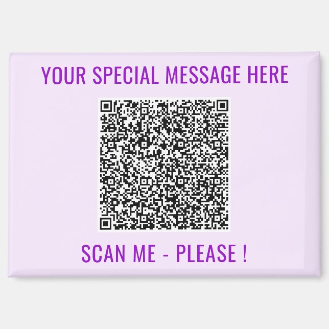Custom QR Code and Text Magnet Personalized Gift (Front)