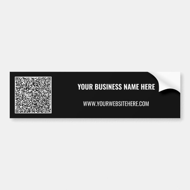 Custom QR Code and Text Promotional Bumper Sticker (Front)