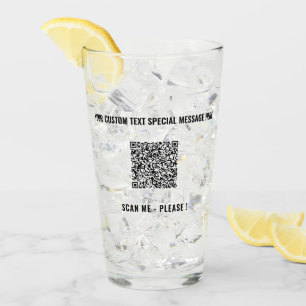 Custom QR Code and Text Promotional Glass Template