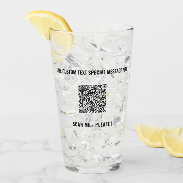 Custom QR Code and Text Promotional Glass Template (Front Ice)
