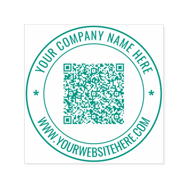 Custom QR Code and Text Round Self-iniking Stamp (Design)