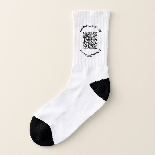 Custom QR Code and Text Socks - Choose Your Colour (Left Outside)