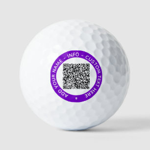 Custom QR Code and Text Stamp Golf Balls Example