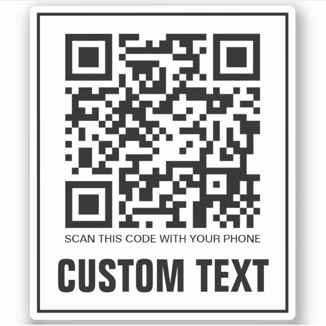 Custom QR code and text Sticker (Front)