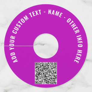 Custom QR Code and Text Wine Glass Tag Template