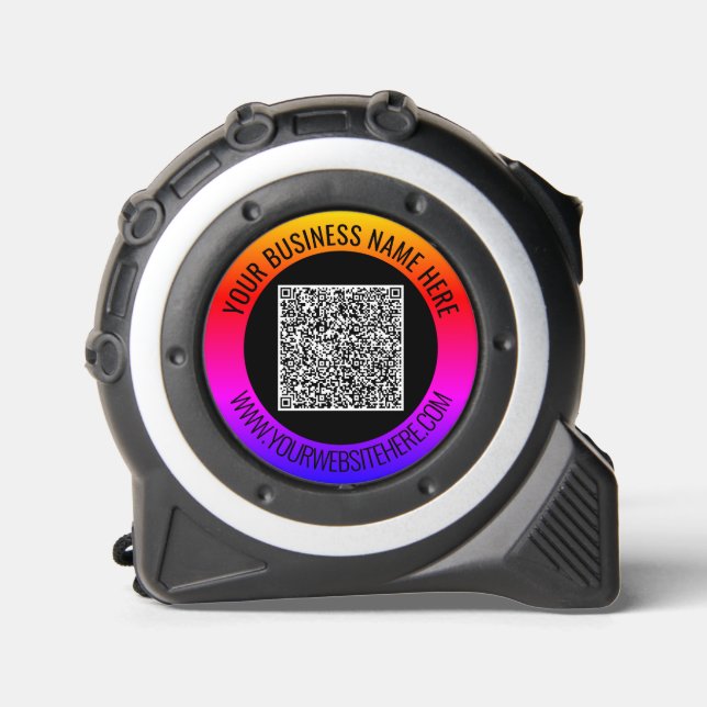 Custom QR Code and Text Your Business Tape Measure 1 (Front)