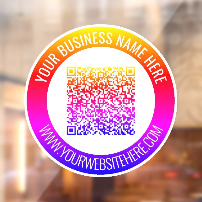 Custom QR Code and Text Your Business Window Cling (Sheet 2)