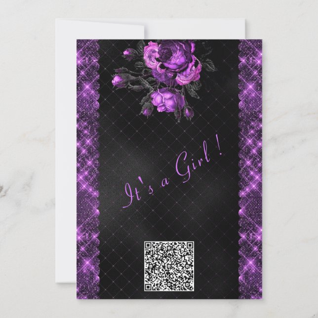 Custom QR Code Baby Shower Invitation Template (Back)
