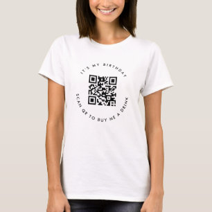 Custom QR Code   Birthday or Support Donation T-Shirt