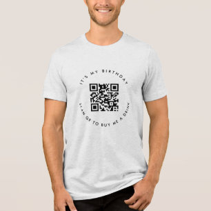 Custom QR Code   Birthday or Support Donation Tri-Blend Shirt