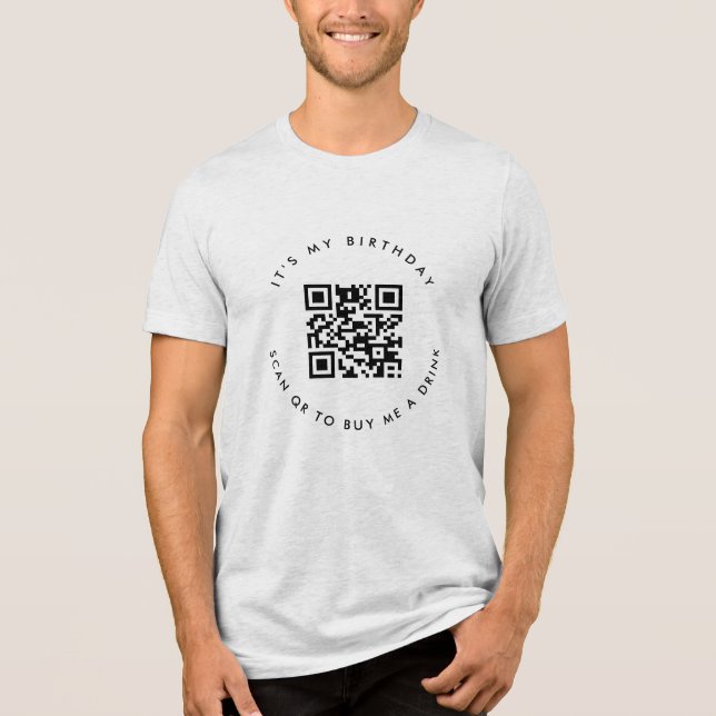 Custom QR Code | Birthday or Support Donation Tri-Blend Shirt (Front)