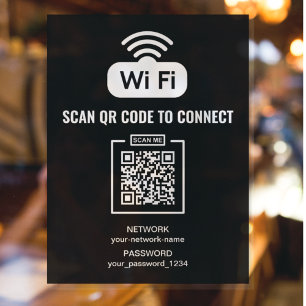 Custom QR Code Black and White Internet Password Poster