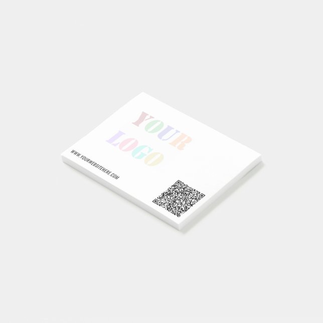 Custom QR Code Branded Logo Post-it® Notes Example (Angled)