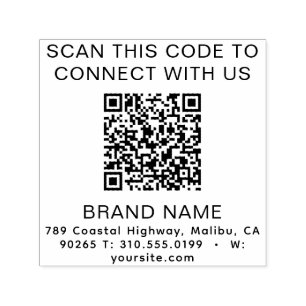 Custom QR Code & Business Address Social Media Self-inking Stamp