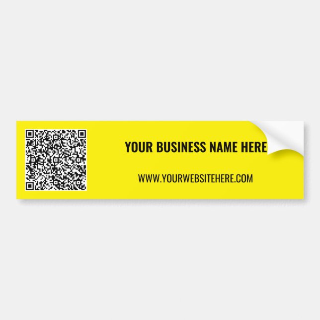 Custom QR Code Business Bumper Sticker Template (Front)