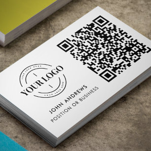 Custom QR Code Business Logo Modern Professional Business Card