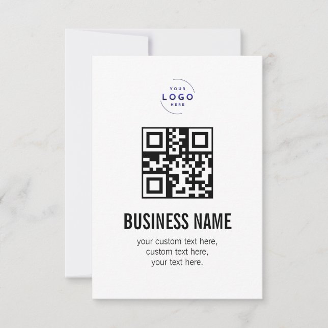 Custom QR Code Business Logo Name Template (Front)
