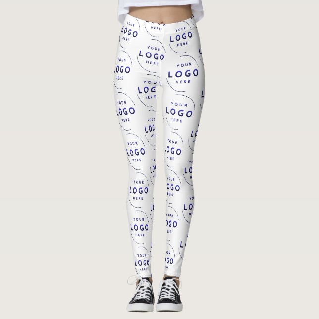 Custom QR Code Business Logo Name Template Leggings (Front)