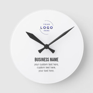 Custom QR Code Business Logo Name Template Round Clock