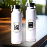 Custom QR Code Business Logo Website Text Water Bottle<br><div class="desc">Upload a QR code or logo for each side, customize the text, and easily create your personalized water bottle. Click EDIT to change the text colour or text size. You can TRANSFER this DESIGN on other Zazzle products and adjust it to fit most of the Zazzle items. Standard Studio designs...</div>