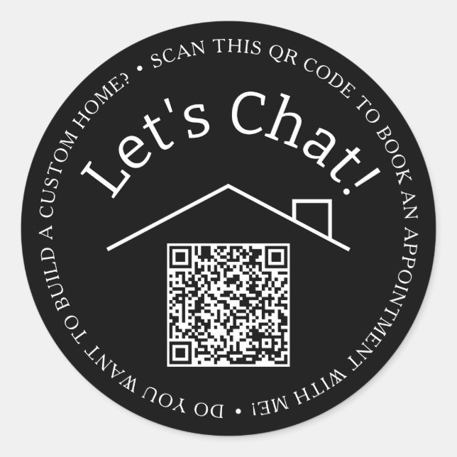 Custom QR Code Business Marketing Round Sticker (Front)