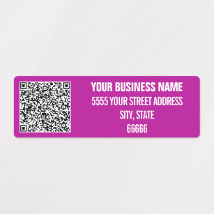 Custom QR Code Business Name Address Colours Label