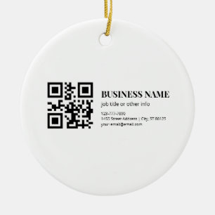 Custom QR Code Business Name Template Ceramic Ornament