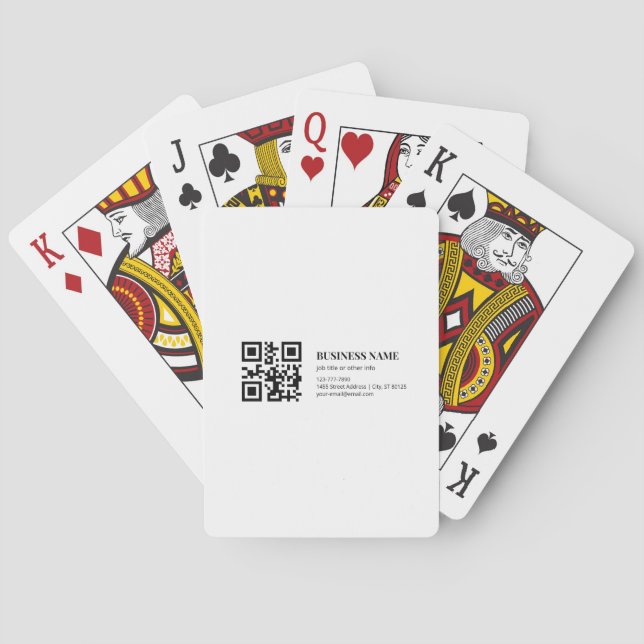 Custom QR Code Business  Name Template Playing Cards (Back)