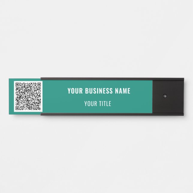 Custom QR Code Business Office Door Sign Template (Front)