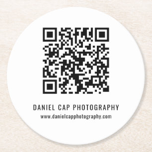 Custom QR Code Business Round Paper Coaster