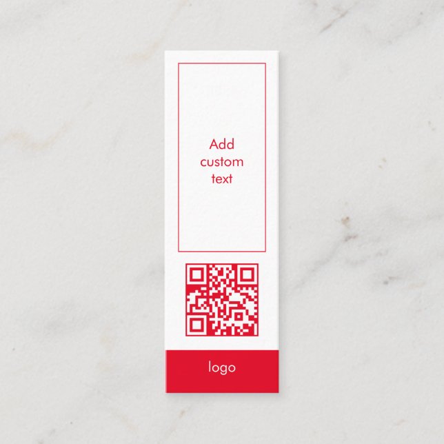 custom qr code business simple red bookmark card (Front)
