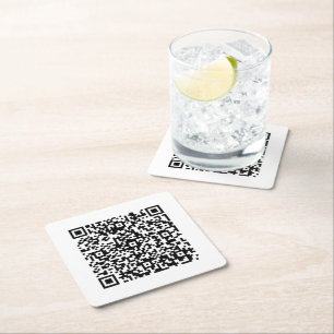 Custom QR Code business Square Paper Coaster