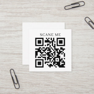 Custom QR Code Business Text or Social Media Square Business Card