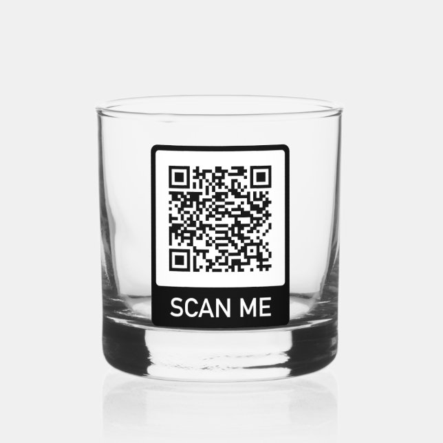 Custom QR-Code business  Whiskey Glass (Front)