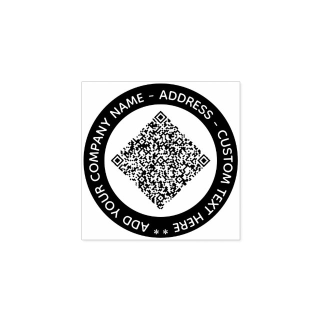 Custom QR Code Colour Round Rubber Stamp Example (Imprint)