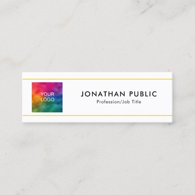 Custom QR Code Company Logo Employee Name Mini Calling Card (Front)