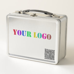 Custom QR Code Company Logo Metal Lunch Box