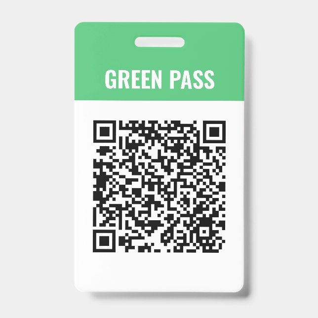 Custom Qr Code Covid Green Pass Badge (Front)