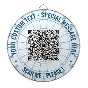 Custom QR Code Dart Board Custom Text and Colours 