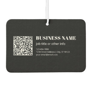 Custom QR code & Editable Retro-Modern Text Air Freshener