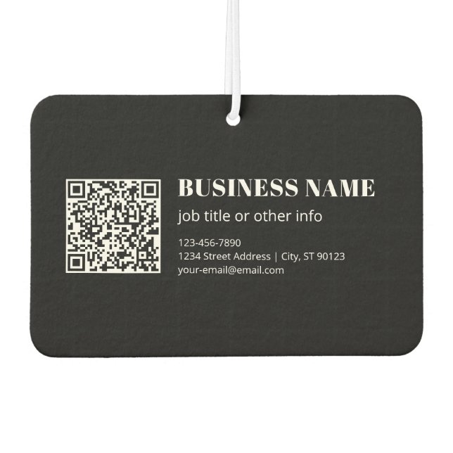 Custom QR code & Editable Retro-Modern Text Air Freshener (Front)