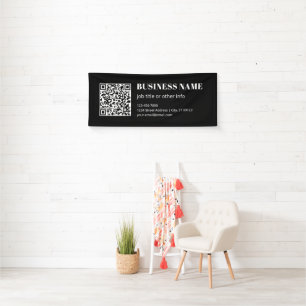 Custom QR code & Editable Retro-Modern Text Banner