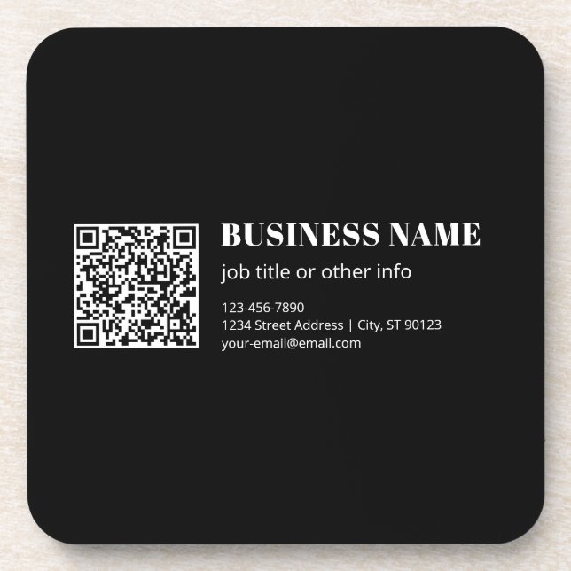 Custom QR code & Editable Retro-Modern Text Coaster (Front)