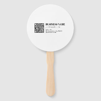Custom QR code & Editable Retro-Modern Text Hand Fan