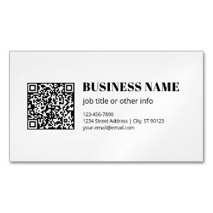 Custom QR code & Editable Retro-Modern Text Magnetic Business Card