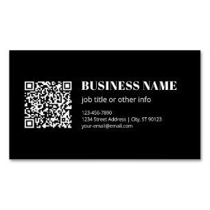 Custom QR code & Editable Retro-Modern Text Magnetic Business Card