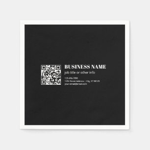 Custom QR code & Editable Retro-Modern Text Napkin