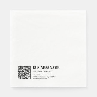 Custom QR code & Editable Retro-Modern Text Napkin