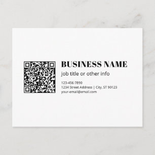 Custom QR code & Editable Retro-Modern Text Postcard